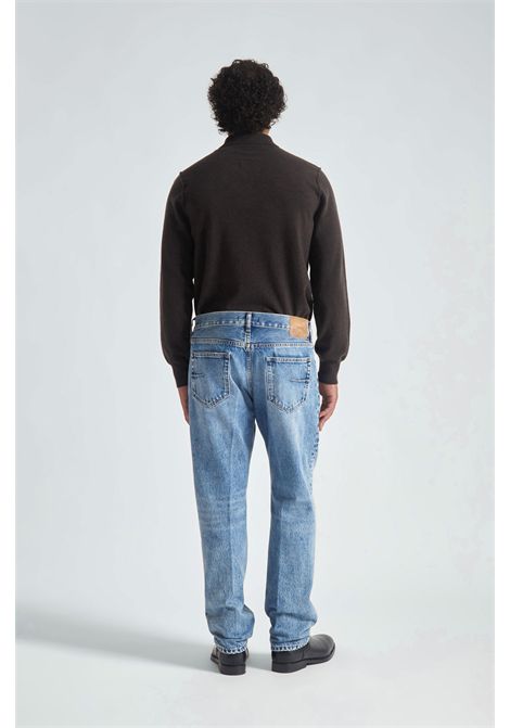 Grifoni Jeans Casey Carrot Fit in Denim di Cotone Blu Uomo GRIFONI | Jeans | G6AC0030DAYLIGHT BLUE